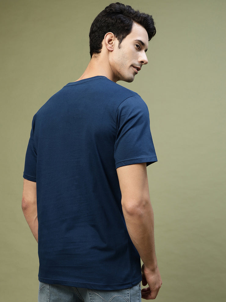 Dark Blue Plain Regular Unisex Tee