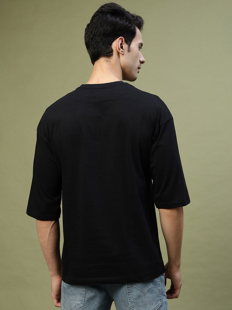 Alone Black Drop Shoulder Oversized Black Tee by Gavin Paris