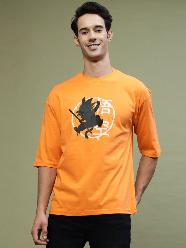 Goten Dancing Neon Orange Oversized Tee by Gavin Paris