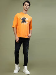 Goten Dancing Neon Orange Oversized Tee by Gavin Paris