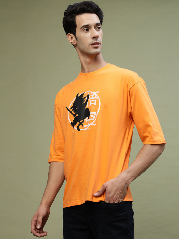 Goten Dancing Neon Orange Oversized Tee by Gavin Paris