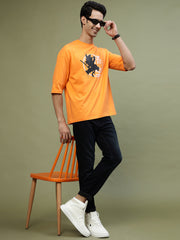 Goten Dancing Neon Orange Oversized Tee by Gavin Paris