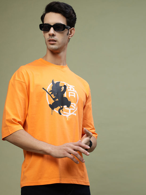 Goten Dancing Neon Orange Oversized Tee by Gavin Paris