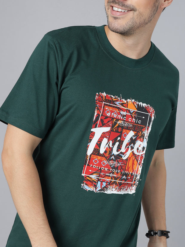 Tribe Dark Green Regular T-Shirts