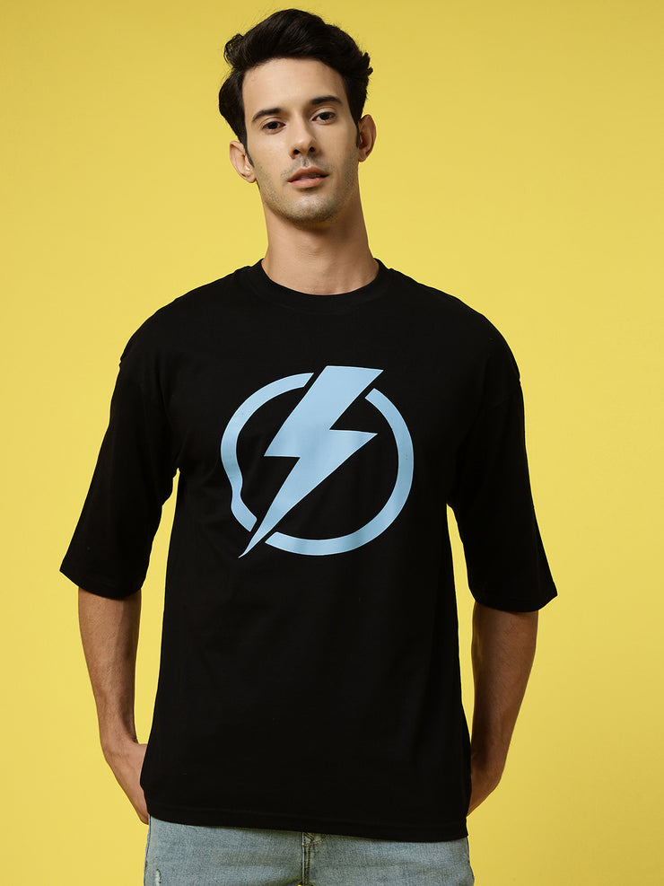 Flash Unisex Black Oversized Tee By Gavin Paris