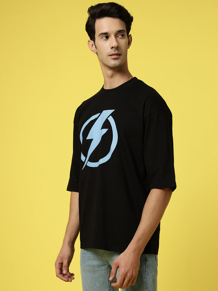 Flash Unisex Black Oversized Tee By Gavin Paris