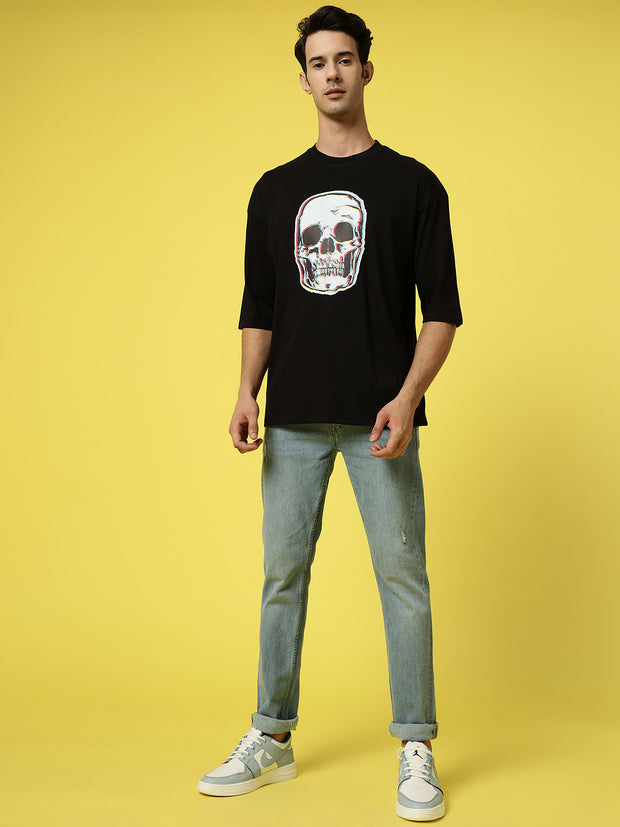 Skull Black Oversized Tee by Gavin Paris