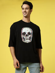 Skull Black Oversized Tee by Gavin Paris