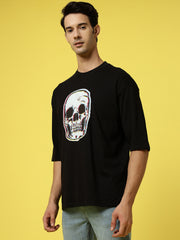 Skull Black Oversized Tee by Gavin Paris