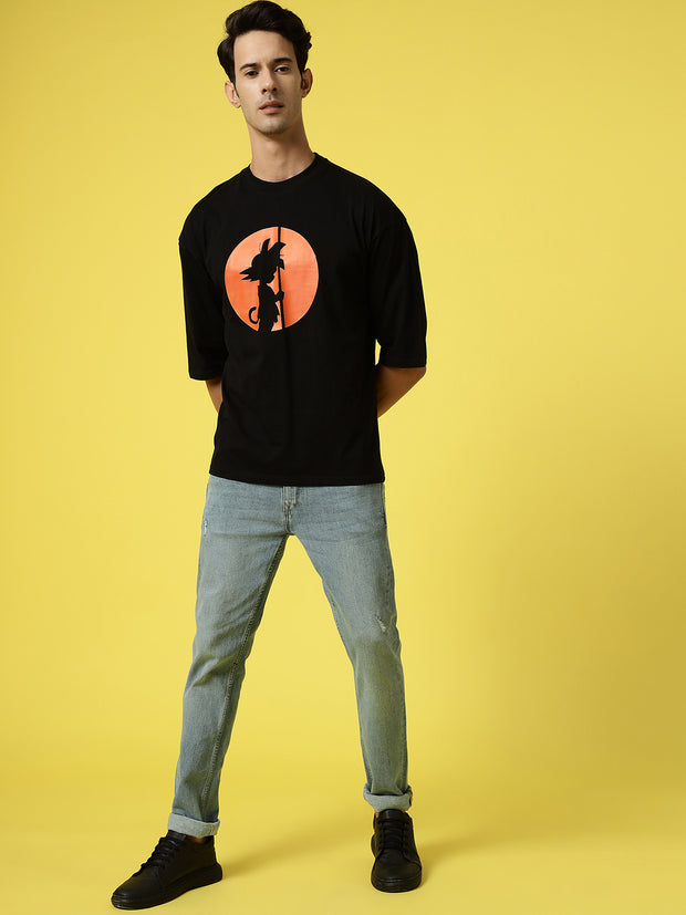 Standing Goten Black Oversized Tee by Gavin Paris