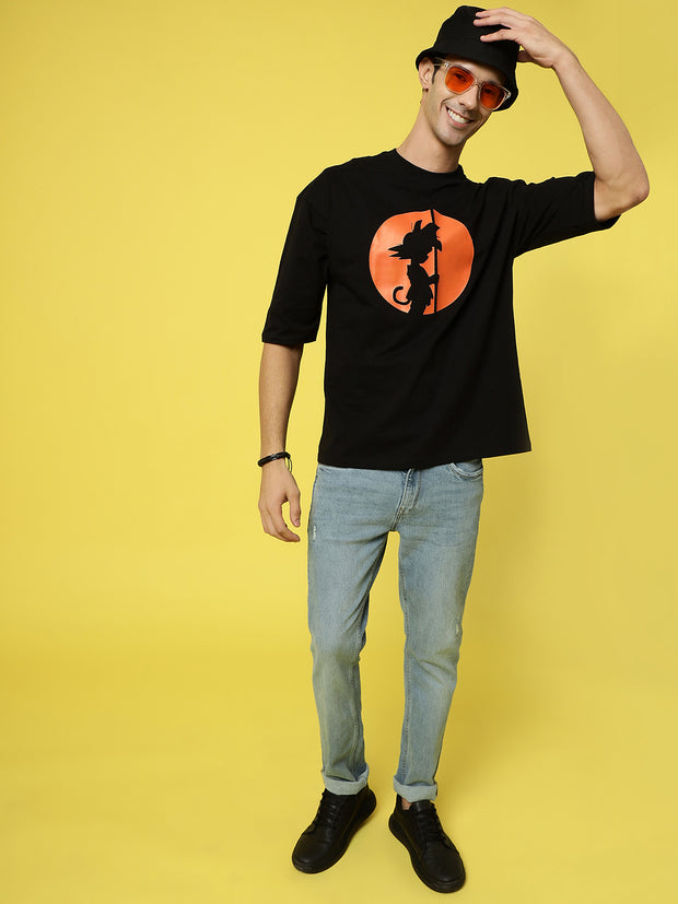 Standing Goten Black Oversized Tee by Gavin Paris