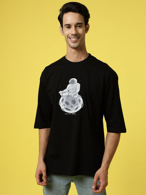 Yoga Astro Black Oversized Tee by Gavin Paris