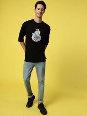 Yoga Astro Black Oversized Tee by Gavin Paris