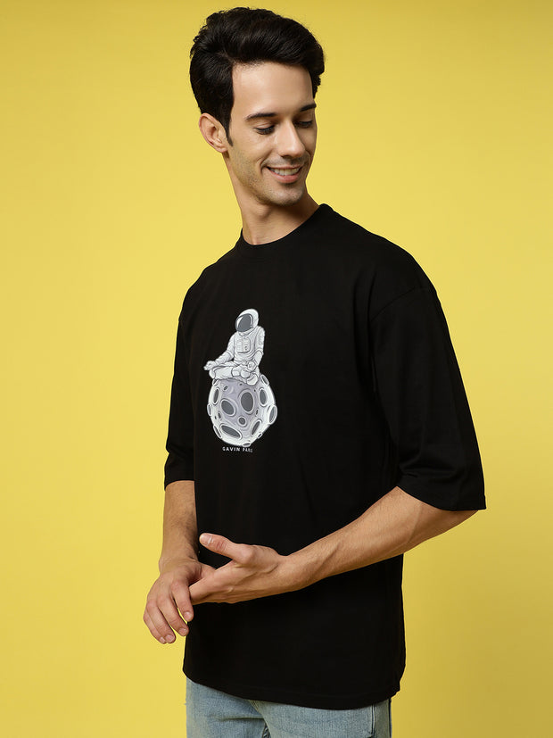 Yoga Astro Black Oversized Tee by Gavin Paris