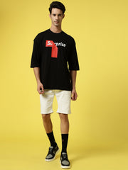 Surprise Black Oversized Tee By Gavin Paris