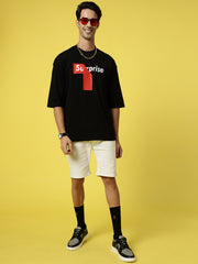 Surprise Black Oversized Tee By Gavin Paris