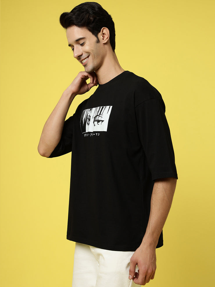 Intense Face Oversized Black Tee by Gavin Paris