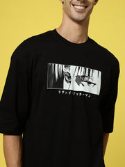 Intense Face Oversized Black Tee by Gavin Paris