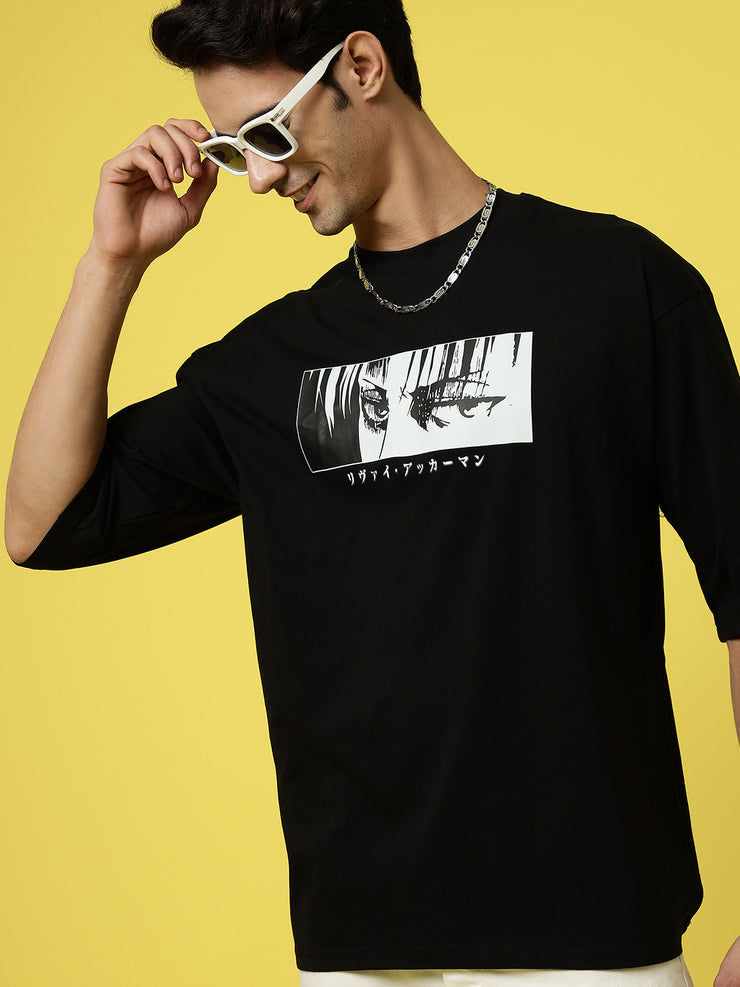 Intense Face Oversized Black Tee by Gavin Paris