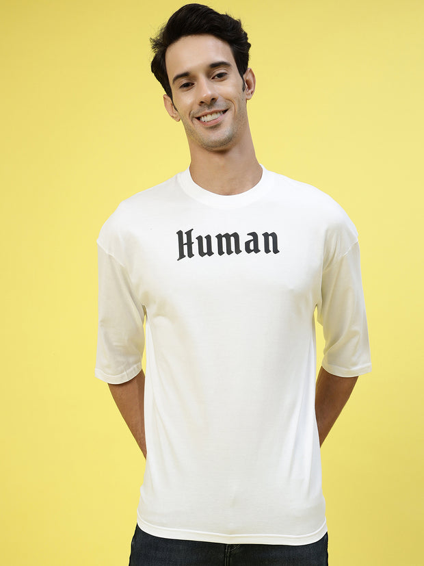 Human Unisex White Oversized Tee By Gavin Paris