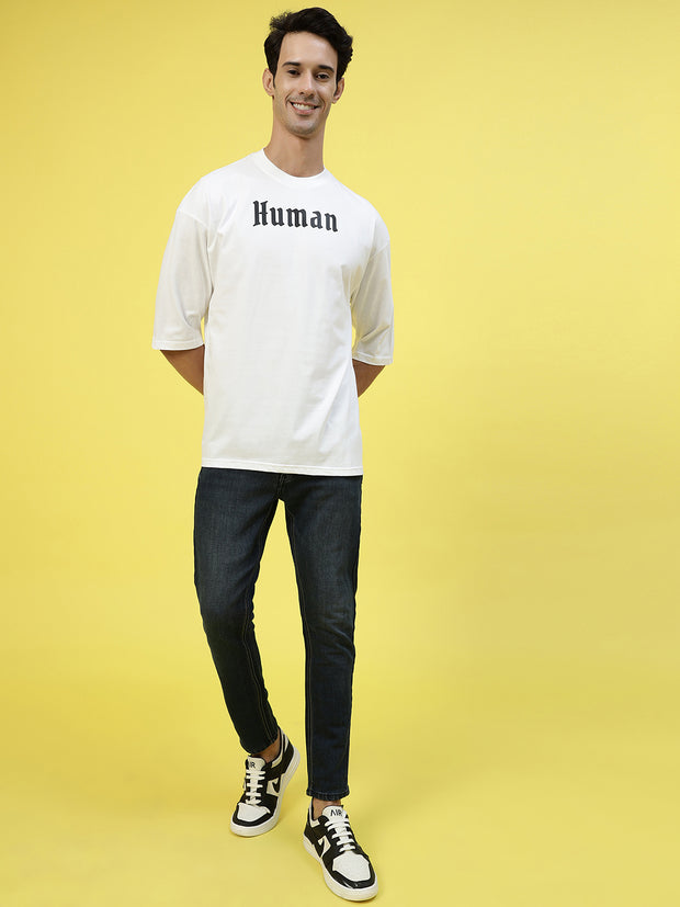 Human Unisex White Oversized Tee By Gavin Paris