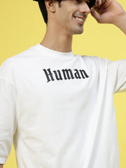 Human Unisex White Oversized Tee By Gavin Paris