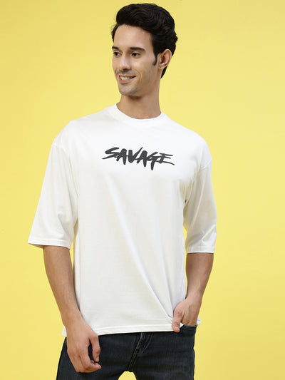 Savage White Oversized Unisex Tee By Gavin Paris