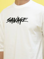 Savage White Oversized Unisex Tee By Gavin Paris