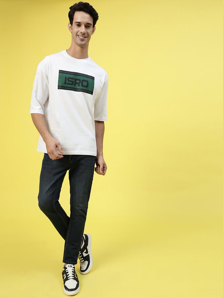 Isro Green White Oversized Tee