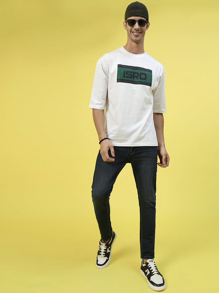 Isro Green White Oversized Tee