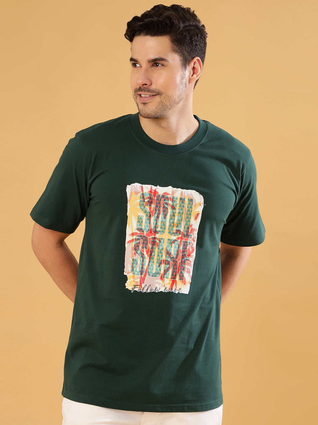 Soul Surf Dark Green Regular T-Shirts