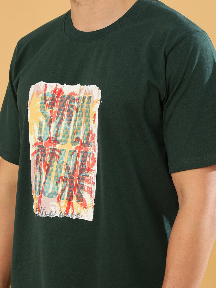 Soul Surf Dark Green Regular T-Shirts