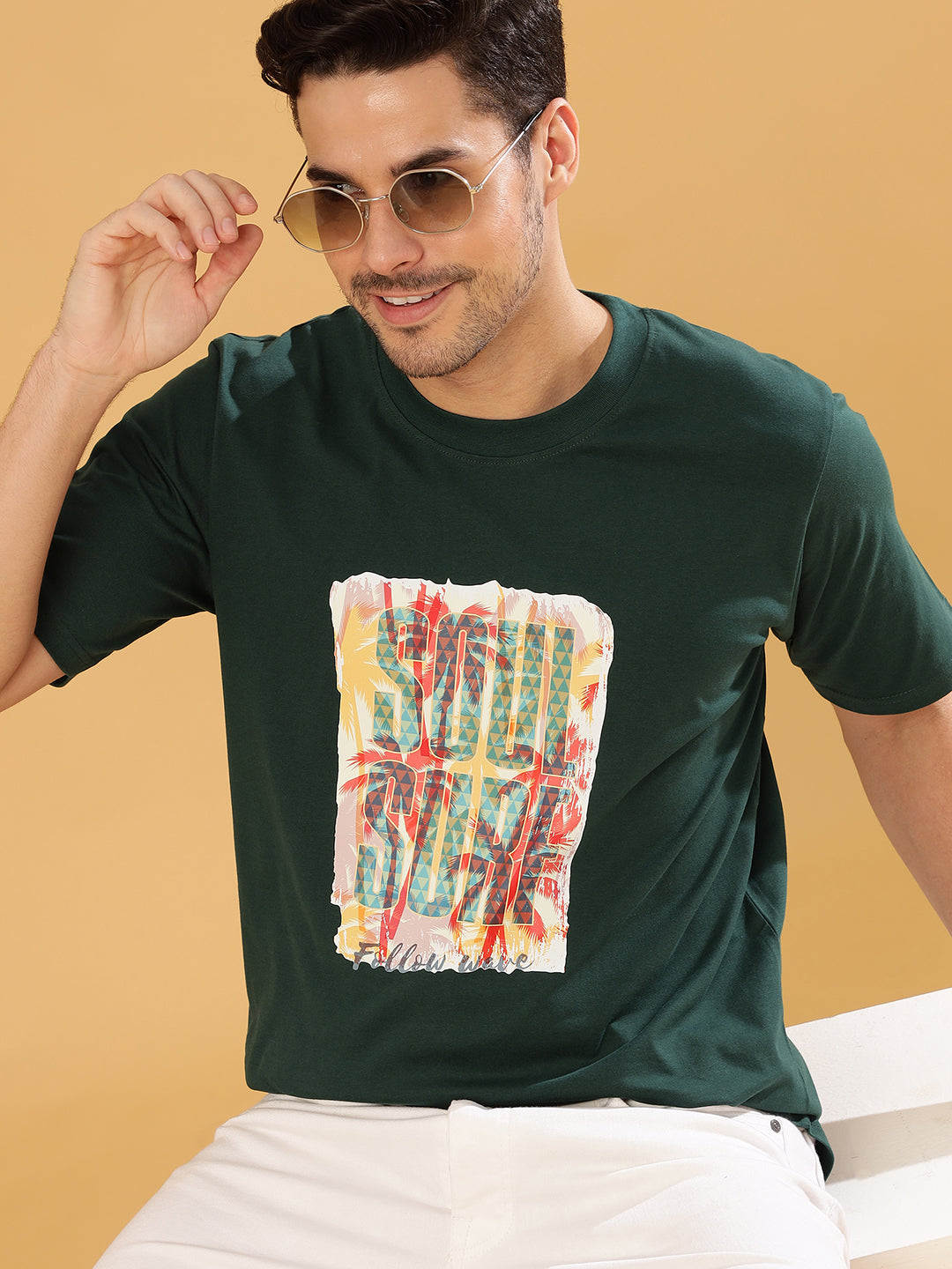 Soul Surf Dark Green Regular T-Shirts
