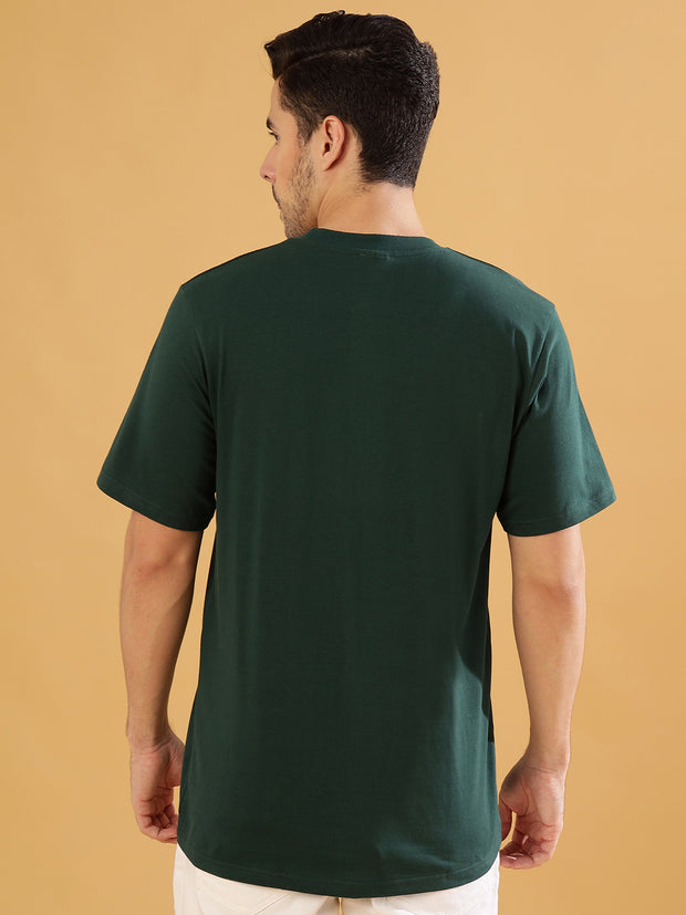 Dark Green Plain Regular Tee