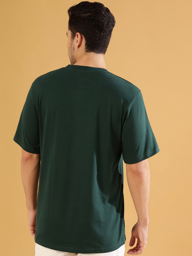 Cold Play Dark Green Regular T-Shirts