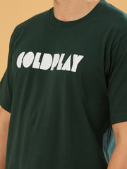 Cold Play Dark Green Regular T-Shirts