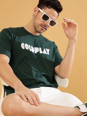 Cold Play Dark Green Regular T-Shirts