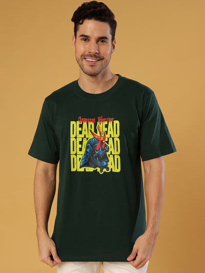 Dead Head Dark Green Regular T-Shirts