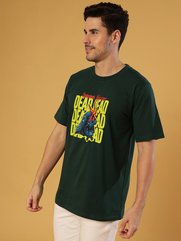 Dead Head Dark Green Regular T-Shirts