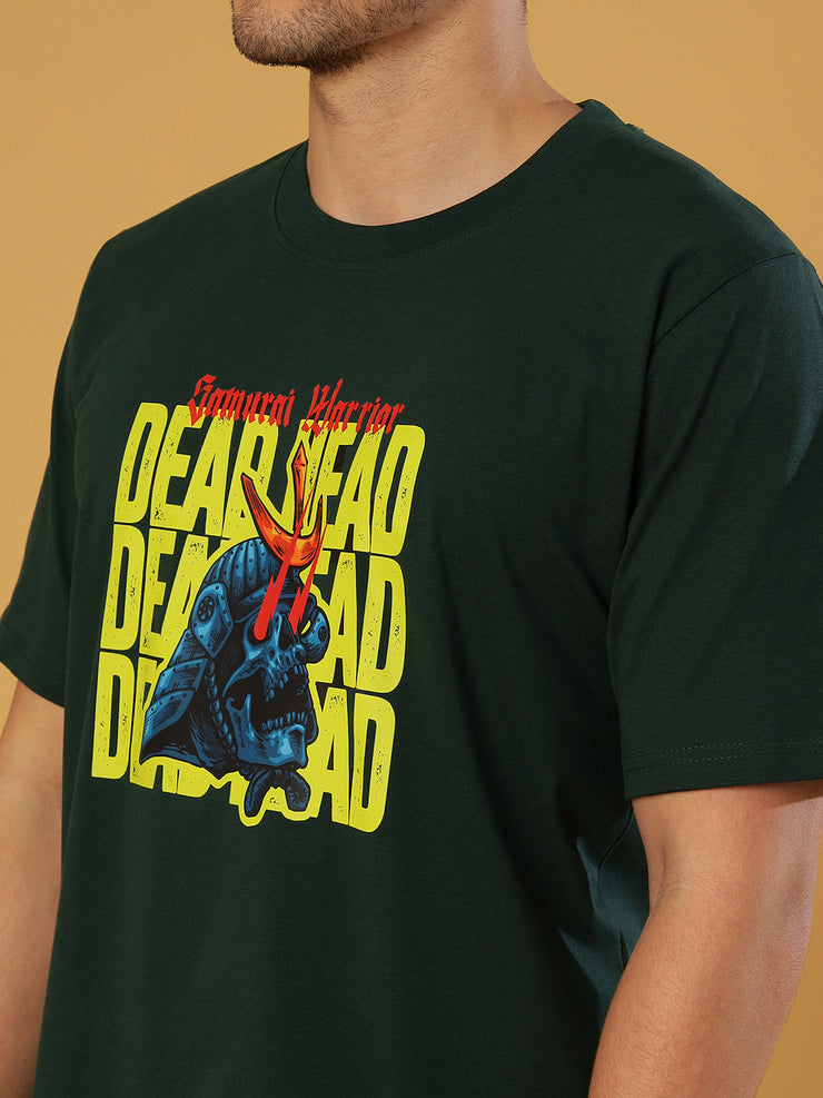 Dead Head Dark Green Regular T-Shirts