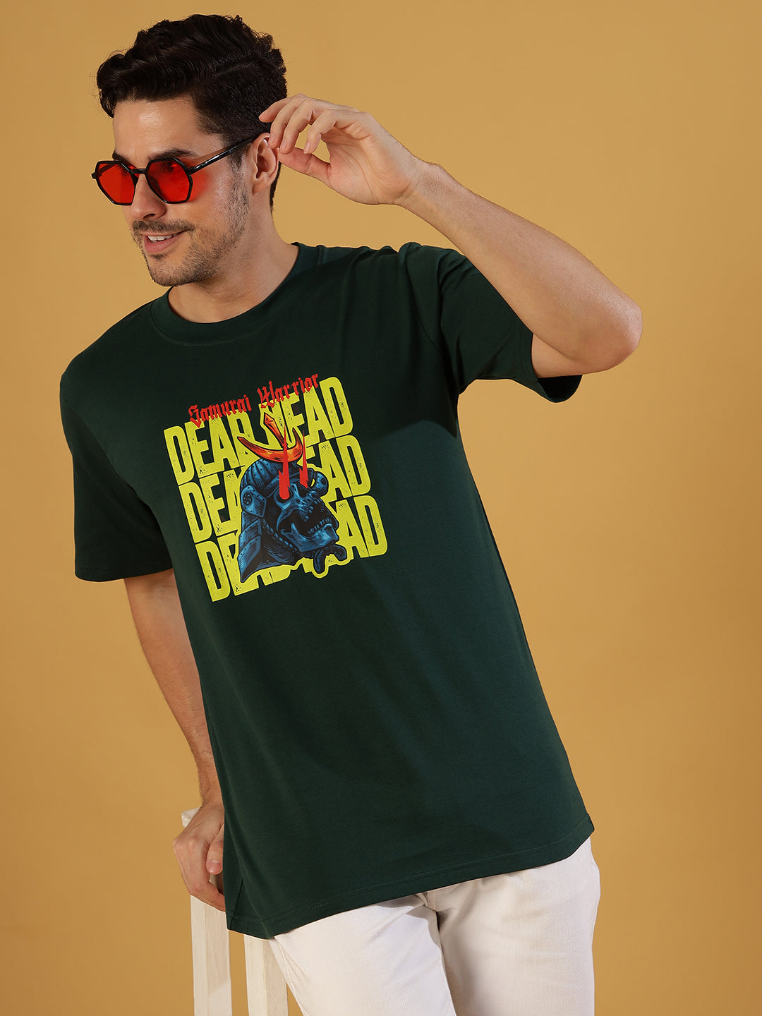 Dead Head Dark Green Regular T-Shirts