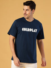 Cold Play Dark Blue Regular T-Shirts