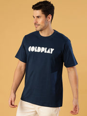 Cold Play Dark Blue Regular T-Shirts