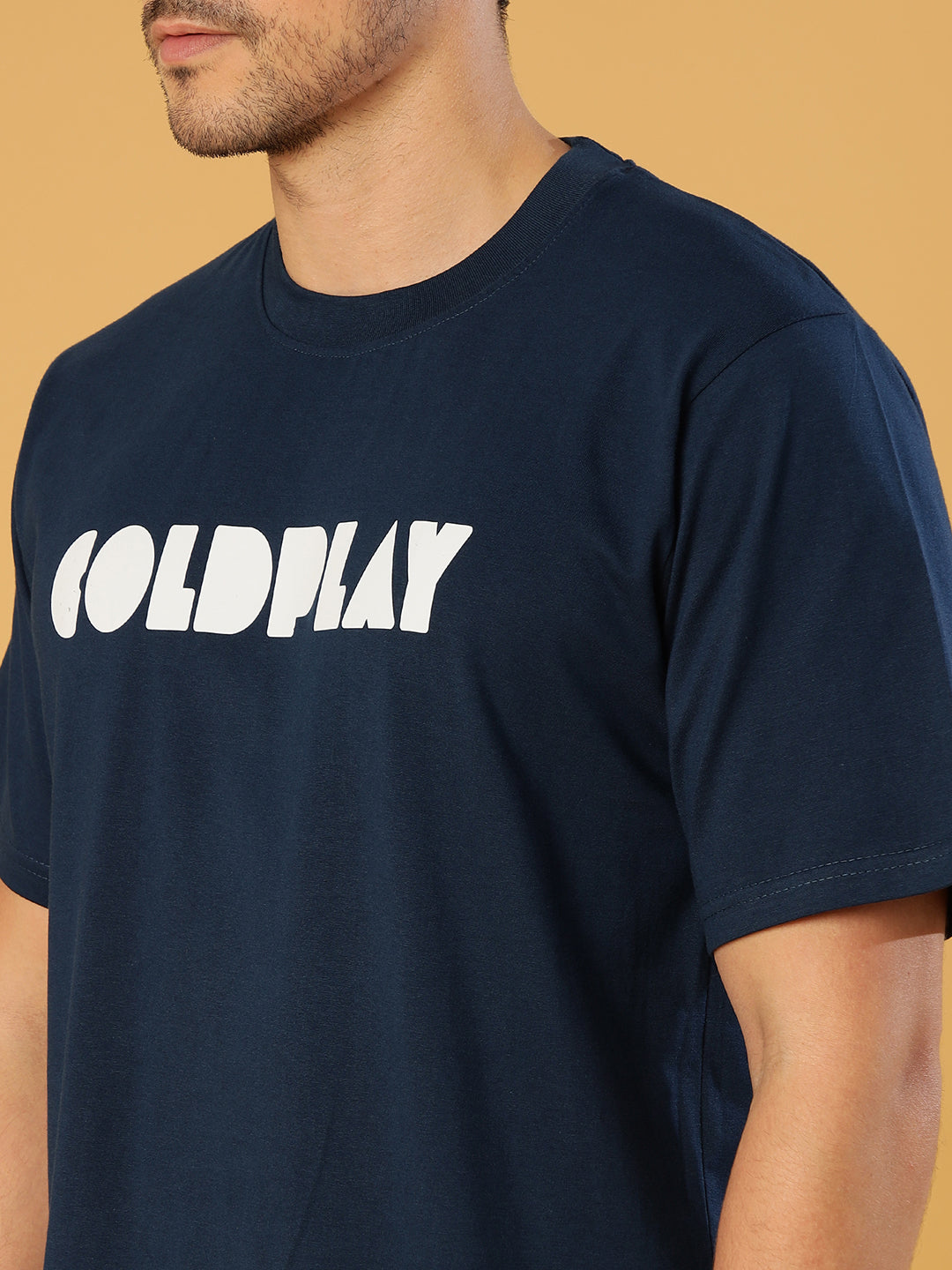 Cold Play Dark Blue Regular T-Shirts