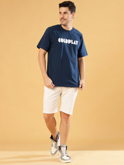 Cold Play Dark Blue Regular T-Shirts