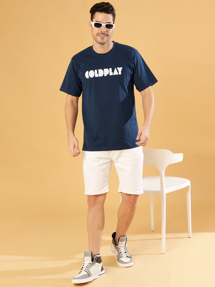 Cold Play Dark Blue Regular T-Shirts