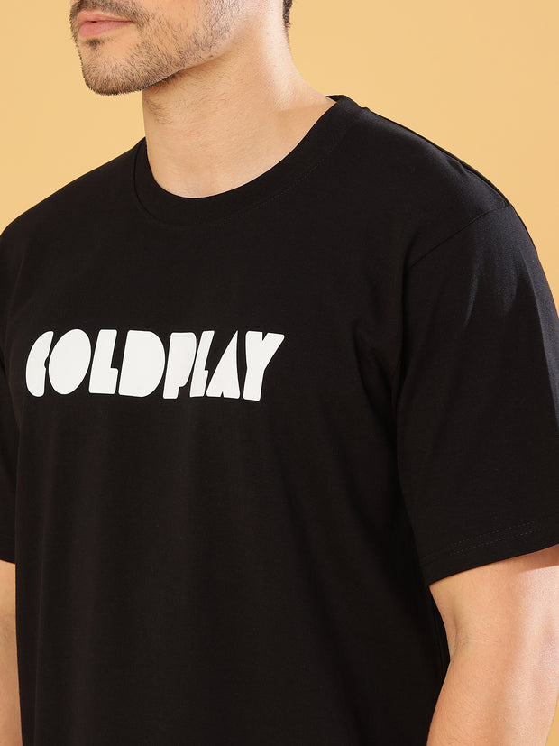 Cold Play Black Regular T-Shirts