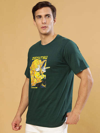 Zentusa Dark Green Regular T-Shirts