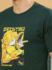 Zentusa Dark Green Regular T-Shirts