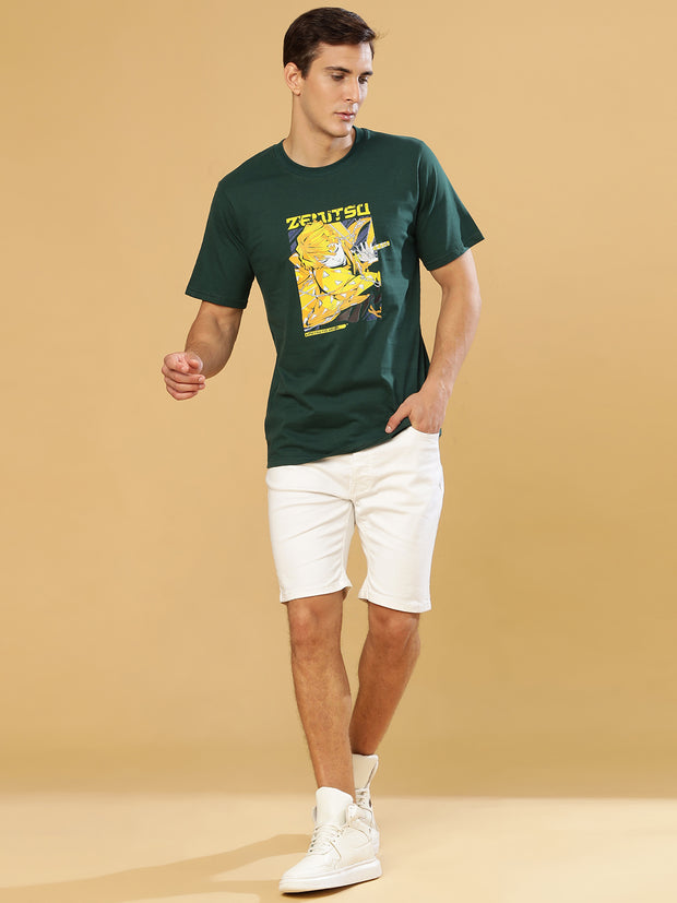 Zentusa Dark Green Regular T-Shirts